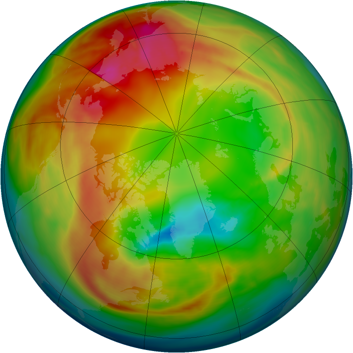 Arctic ozone map for 08 February 2007